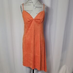 Max Studio Vibrant Orange Suede Dress